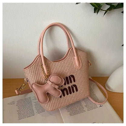 2025 New Designers' Bags - Popular Knitted Bags for Ladies, Casual and Versatile Beach Carry-Along Handbags and Tote Bags