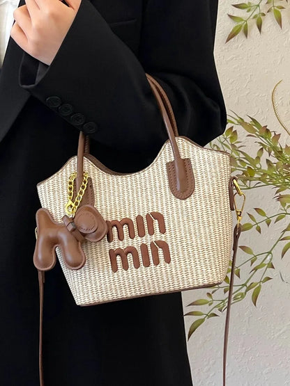 2025 New Designers' Bags - Popular Knitted Bags for Ladies, Casual and Versatile Beach Carry-Along Handbags and Tote Bags