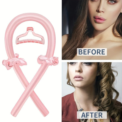 5pcs Styling Set 4-in-1 Heatless Curling Set Hair Stick Headbands Clips Wide Toothed Hair Comb for DIY Styling