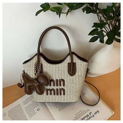 2025 New Designers' Bags - Popular Knitted Bags for Ladies, Casual and Versatile Beach Carry-Along Handbags and Tote Bags