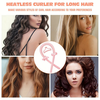 5pcs Styling Set 4-in-1 Heatless Curling Set Hair Stick Headbands Clips Wide Toothed Hair Comb for DIY Styling